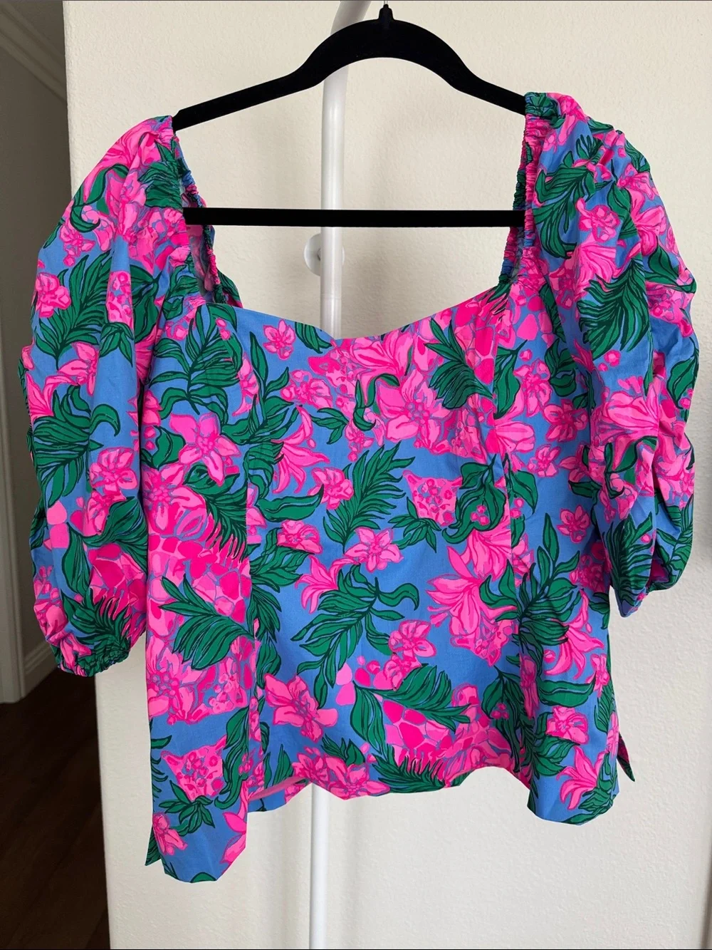 🌺Lilly Pulitzer Bitsy Stretch Cotton Top Cerise Pink Safari Sunset NWT